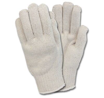 Heavy Weight Cotton Polyester String Knit Gloves - 12ct Per Bag