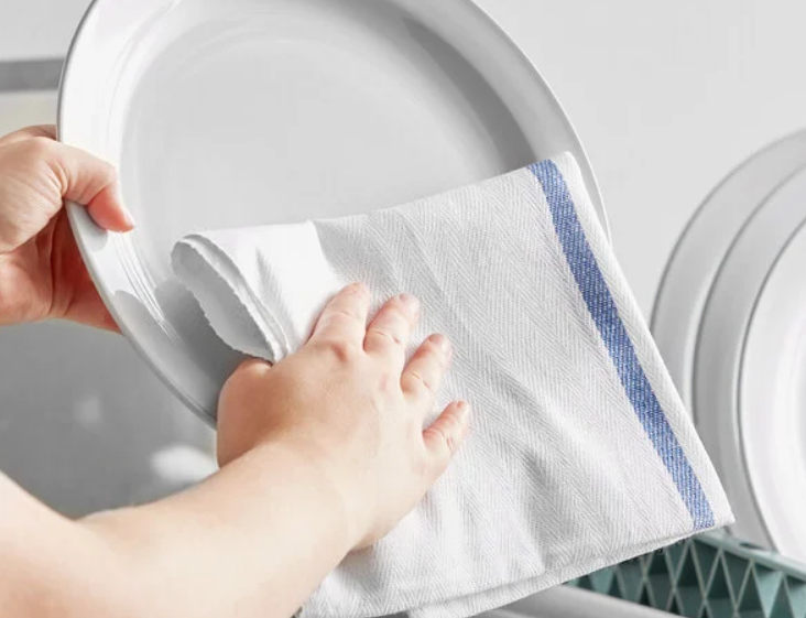 Kitchen Side Towel w/Center Stripe